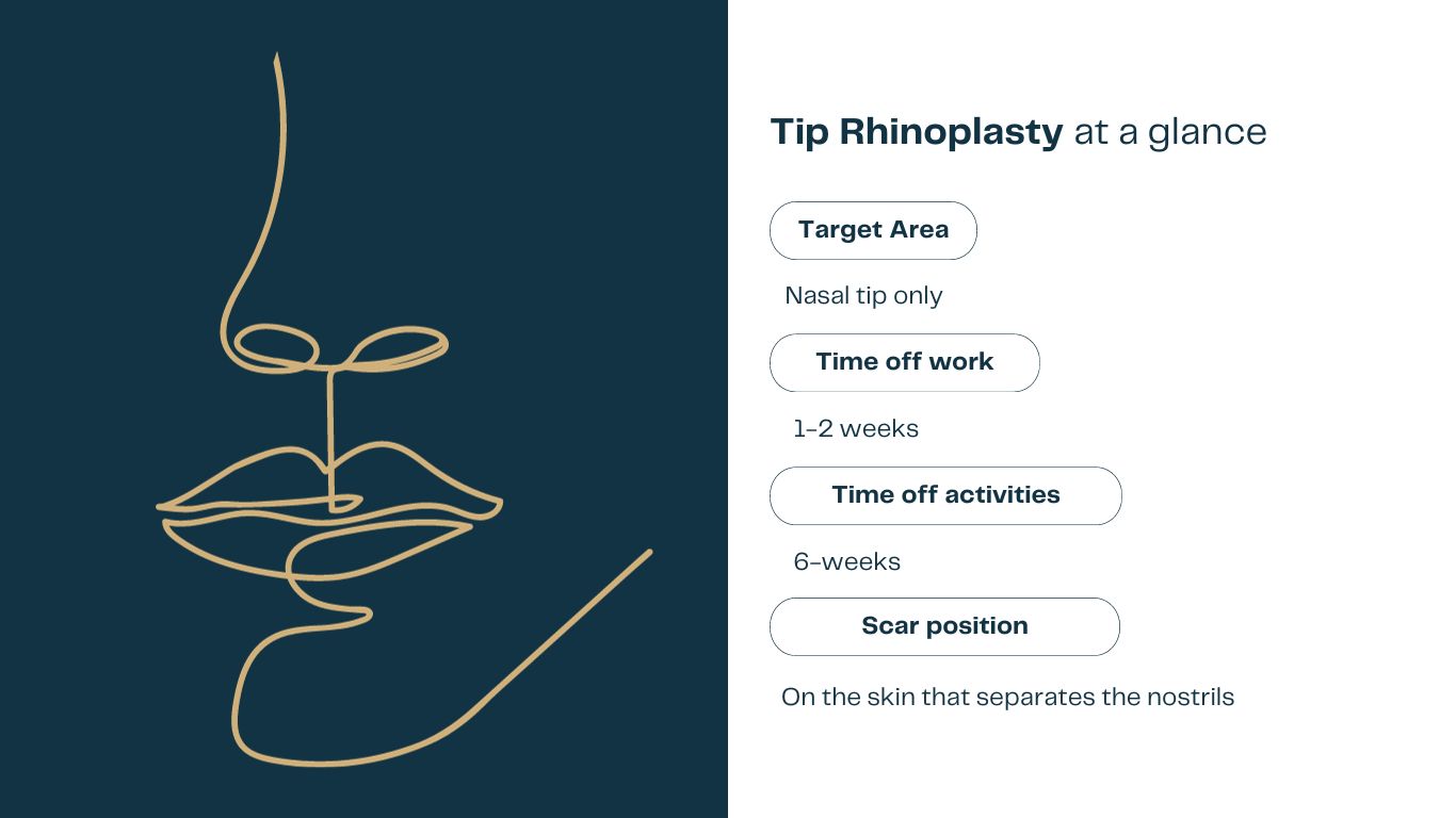 tip rhinoplasty surgery quick facts